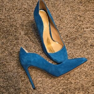 Jessica Simpson Vibrant Blue Suede Heels